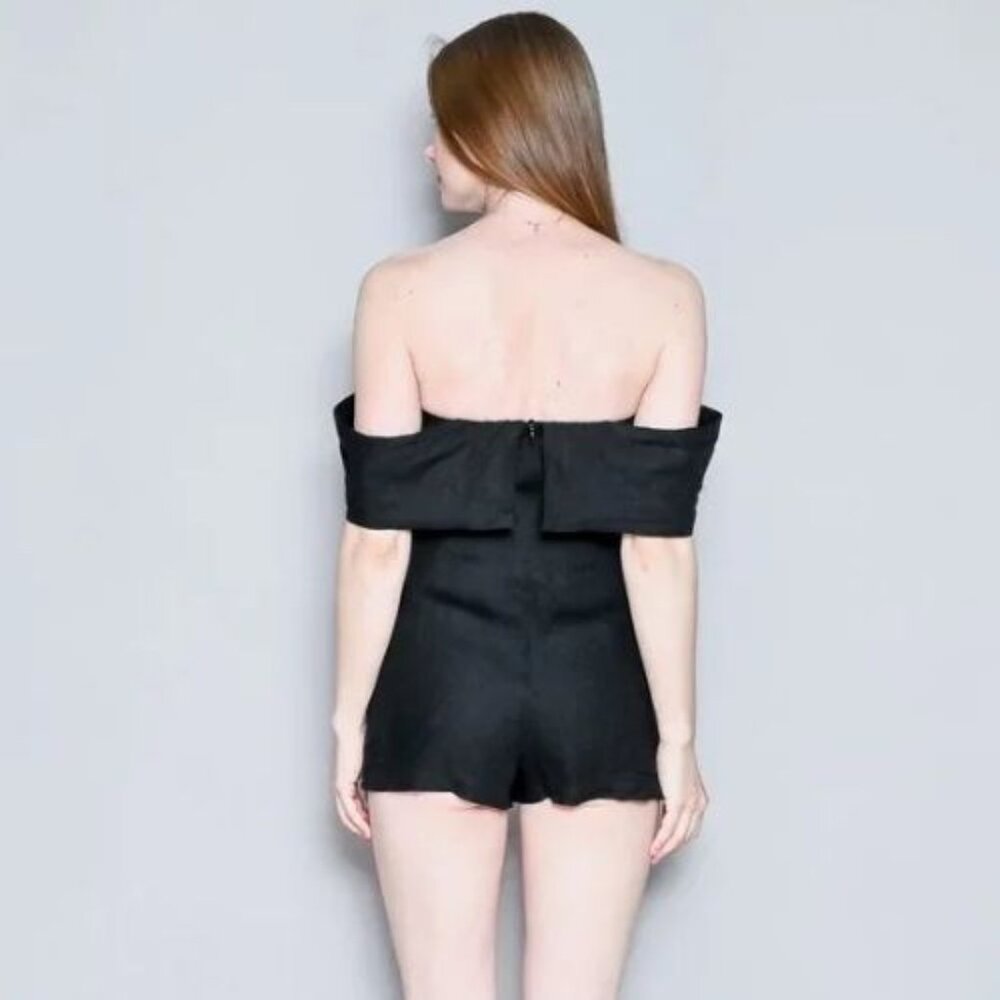 Reformation Black Off-Shoulder Frankie Romper Size 2 - 51746 - Picture 14 of 14